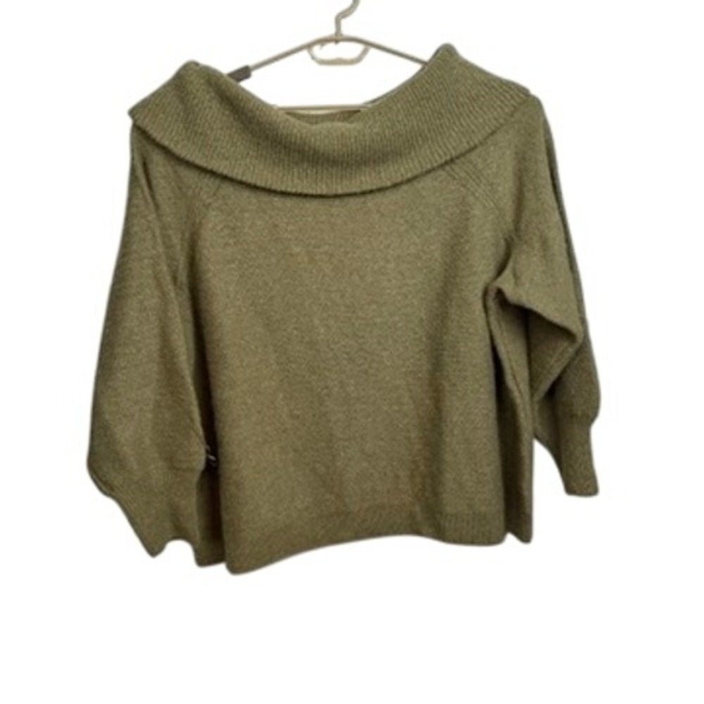 Pure Jill Elements Sweater Women 4X Green Cowl Neck‎ Knit Pullover